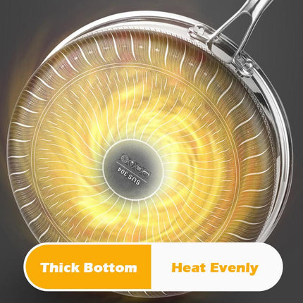 Stainless Steel Frying Pan Non-Stick Cooking Frypan Cookware 32cm Honeycomb Double Sided.
