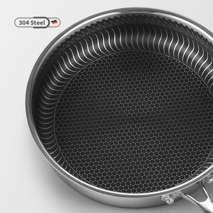 Stainless Steel Frying Pan Non-Stick Cooking Frypan Cookware 32cm Honeycomb Double Sided.