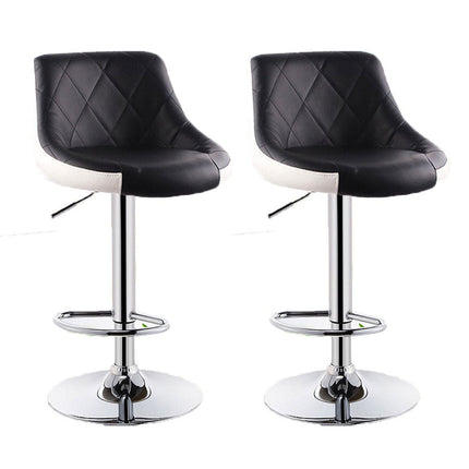 Bar Stools Kitchen Bar Stool Leather Barstools Swivel Gas Lift Counter Chairs x2 BS8403 Black.