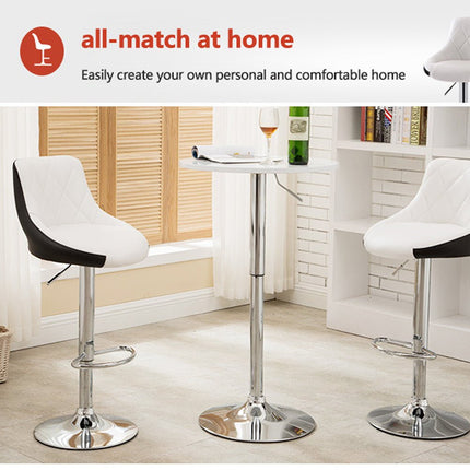 Bar Stools Kitchen Bar Stool Leather Barstools Swivel Gas Lift Counter Chairs x2 BS8403 Black.