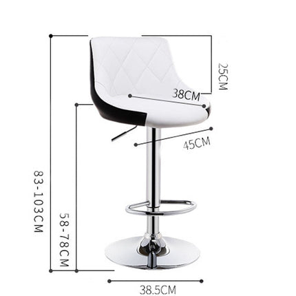 Bar Stools Kitchen Bar Stool Leather Barstools Swivel Gas Lift Counter Chairs x2 BS8403 Black.