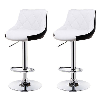 Bar Stools Kitchen Bar Stool Leather Barstools Swivel Gas Lift Counter Chairs x2 BS8403 White.