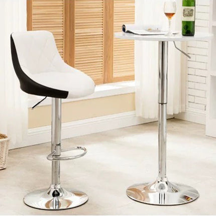 Bar Stools Kitchen Bar Stool Leather Barstools Swivel Gas Lift Counter Chairs x2 BS8403 White.