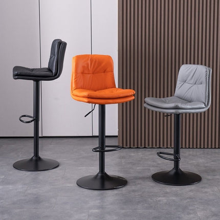 Bar Stools Kitchen Bar Stool Leather Barstools Swivel Gas Lift Counter Chairs x2 BS8406 Black.