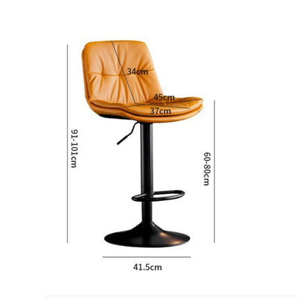Bar Stools Kitchen Bar Stool Leather Barstools Swivel Gas Lift Counter Chairs x2 BS8406 Black.
