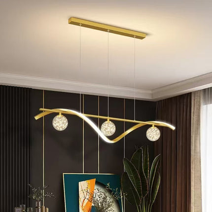 Luxury Hand Blown Glass LED Pendant Light 100cm Adjustable 3 Color Dimmable Remote Control for Dining Bar Living Room.