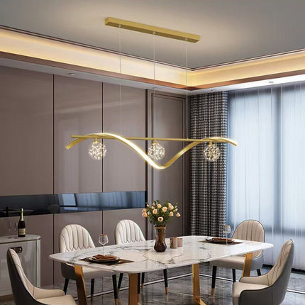 Luxury Hand Blown Glass LED Pendant Light 100cm Adjustable 3 Color Dimmable Remote Control for Dining Bar Living Room.