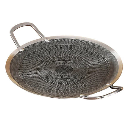 Honeycomb Non-Stick Grill Skewer Plate, 316 Stainless Steel, Portable Barbecue Grill with Handle, Universal Induction Cooktop Compatible, Round Shape, Outdoor Camping BBQ Accessory.