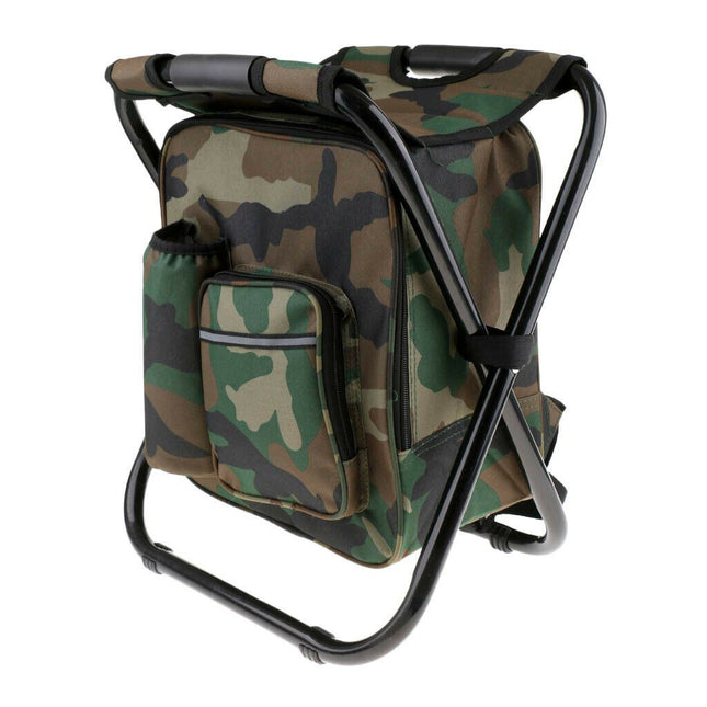 Portable Folding Backpack Chair Camping Stool Cooler Bag Rucksack Beach Fishing 150kg load comb.