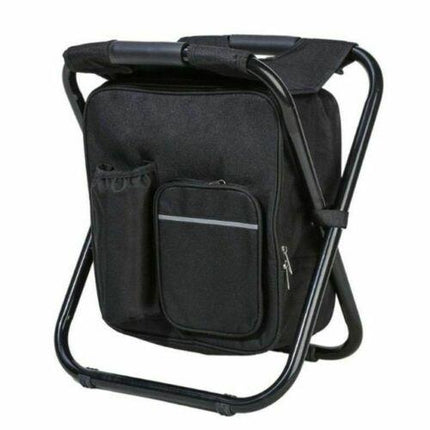 Portable Folding Backpack Chair Camping Stool Cooler Bag Rucksack Beach Fishing 150kg load comb.