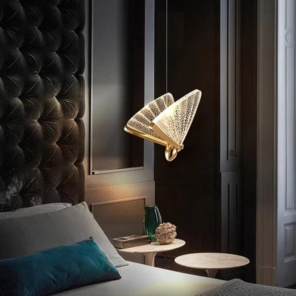 BAMDECOR LED Modern Bedroom Bedside Creative Butterfly Hanging Chandelier Light Fixtures for Stairs Nordic Decoration.