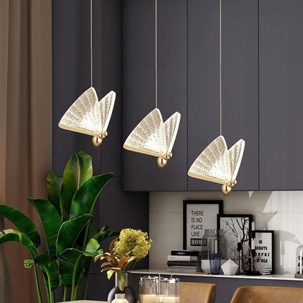BAMDECOR LED Modern Bedroom Bedside Creative Butterfly Hanging Chandelier Light Fixtures for Stairs Nordic Decoration.