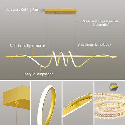 BAMDECOR A202 Modern LED Linear Pendant Lights with Dimmable LED  160cm.