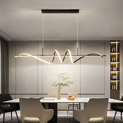 BAMDECOR A202 Modern LED Linear Pendant Lights with Dimmable LED  (160cm/180cm-Black) 1.8 Meters.