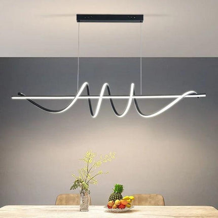 BAMDECOR A202 Modern LED Linear Pendant Lights with Dimmable LED  (160cm/180cm-Black) 1.8 Meters.