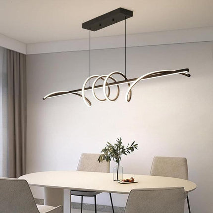 BAMDECOR A202 Modern LED Linear Pendant Lights with Dimmable LED  (160cm/180cm-Black) 1.8 Meters.