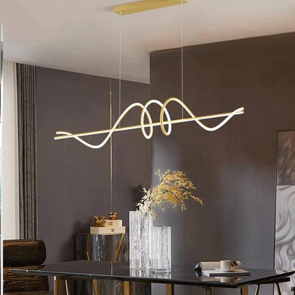 BAMDECOR A202 Modern LED Linear Pendant Lights with Dimmable LED  180cm-Gold.