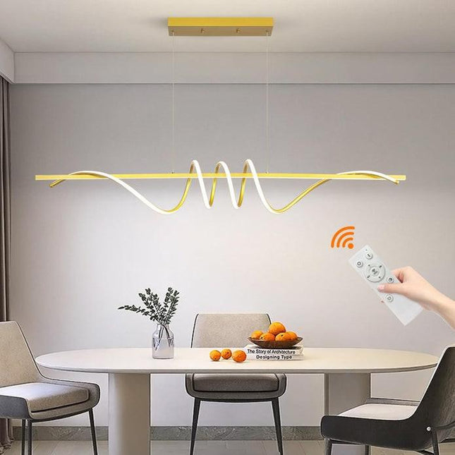 BAMDECOR A202 Modern LED Linear Pendant Lights with Dimmable LED  180cm-Gold.