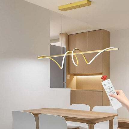 BAMDECOR A202 Modern LED Linear Pendant Lights with Dimmable LED  180cm-Gold.