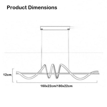 BAMDECOR A202 Modern LED Linear Pendant Lights with Dimmable LED  180cm-Gold.