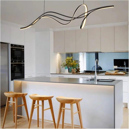 BAMDECOR A203 1.8m Modern minimalist pendant lights for home decoration ceiling pendant light (Black).