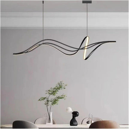 BAMDECOR A203 1.8m Modern minimalist pendant lights for home decoration ceiling pendant light (Black).