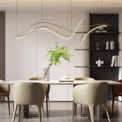 BAMDECOR A203 1.8m Modern minimalist pendant lights for home decoration ceiling pendant light (Gold).