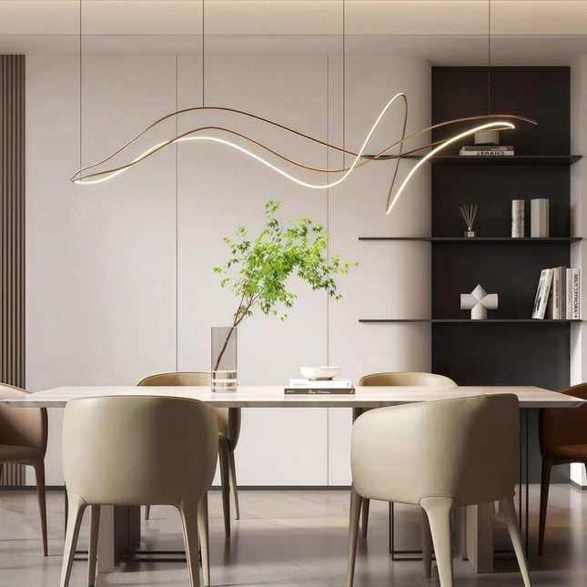 BAMDECOR A203 1.8m Modern minimalist pendant lights for home decoration ceiling pendant light (Gold).