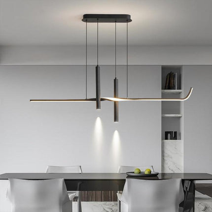 BAMDECOR A206 Modern Black Scandinavian Pendant Light Table Dining Room Living Room Pendant Lighting 1.2 Meters.