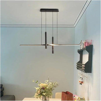 BAMDECOR A206 Modern Black Scandinavian Pendant Light Table Dining Room Living Room Pendant Lighting 1.2 Meters.