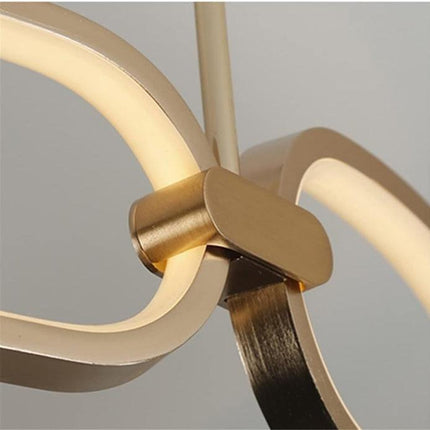 BAMDECOR A209 Colette Ceiling Chandelier Led Modern Circular Art Aluminum Light Fixture for Living Room Bedroom Indoor Decor(3 Rings).
