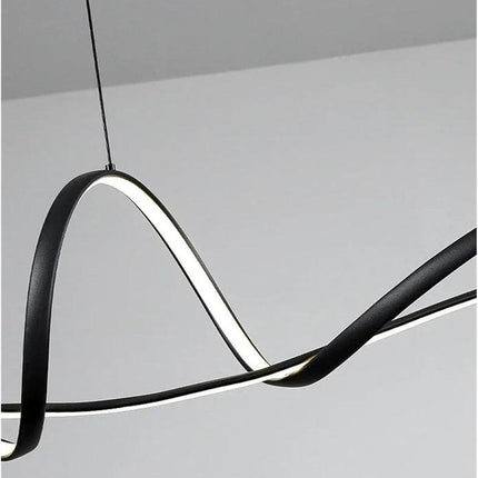 BAMDECOR A210 Modern LED Linear Pendant Lights with Dimmable LED and Adjustable Hanging Length 120cm -Black.