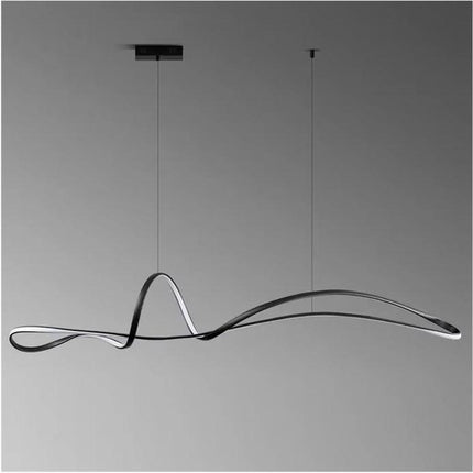BAMDECOR A210 Modern LED Linear Pendant Lights with Dimmable LED and Adjustable Hanging Length 150cm -Black.