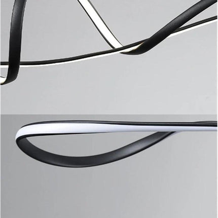 BAMDECOR A210 Modern LED Linear Pendant Lights with Dimmable LED and Adjustable Hanging Length 150cm -Black.