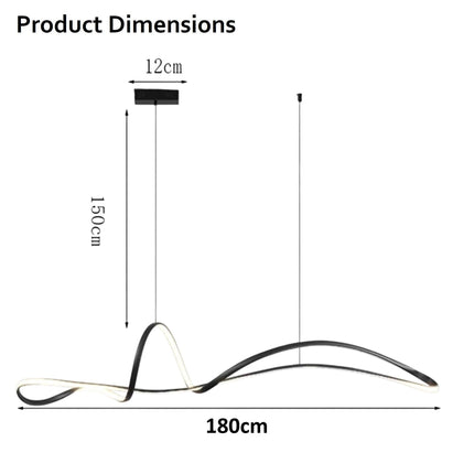 BAMDECOR A210 Modern LED Linear Pendant Lights with Dimmable LED and Adjustable Hanging Length 180cm -Black.