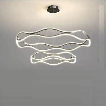 BAMDECOR A212/2 Modern Wavy Art Aluminum Light Fixture for Living Room Bedroom Indoor Decor.