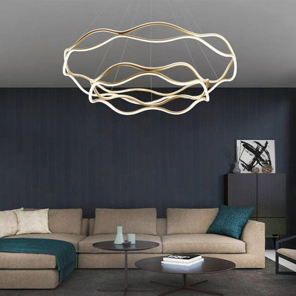 BAMDECOR A212/2 Modern Wavy Art Aluminum Light Fixture for Living Room Bedroom Indoor Decor.
