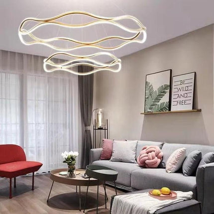 BAMDECOR A212/2 Modern Wavy Art Aluminum Light Fixture for Living Room Bedroom Indoor Decor.