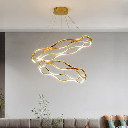 BAMDECOR A212/2 Modern Wavy Art Aluminum Light Fixture for Living Room Bedroom Indoor Decor.