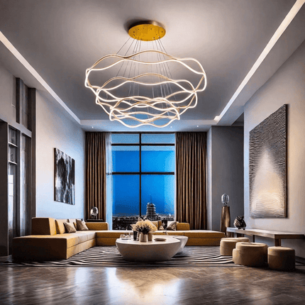 BAMDECOR A212/3 Modern Wavy Art Aluminum Light Fixture for Living Room Bedroom Indoor Decor.
