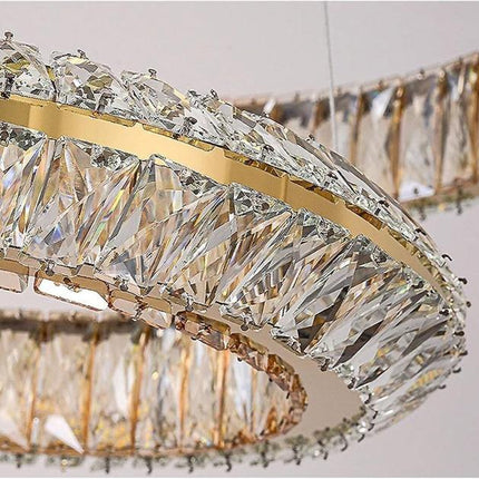 BAMDECOR C3312/3 Crystal Chandelier Living Room Chandelier Crystal Chandelier Room Dining Room lamp New Bedroom Lamps Lighting Villa Light Luxury Post (Size:80+60+40cm).