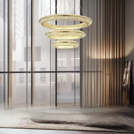 BAMDECOR C3312/3 Crystal Chandelier Living Room Chandelier Crystal Chandelier Room Dining Room lamp New Bedroom Lamps Lighting Villa Light Luxury Post (Size:100+80+60cm).