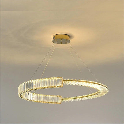 BAMDECOR C3318/1 Modern Crystal Chandeliers Lighting Fixtures Contemporary Round Chandelier Lighting Fixtures Crystal Pendant Ceiling Lights(Gold).