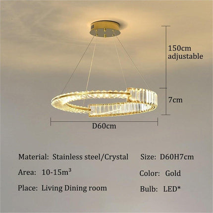 BAMDECOR C3318/1 Modern Crystal Chandeliers Lighting Fixtures Contemporary Round Chandelier Lighting Fixtures Crystal Pendant Ceiling Lights(Gold).