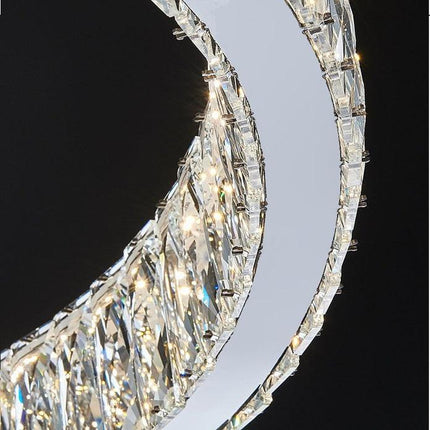 BAMDECOR C3319 Modern Crystal Chandeliers Lighting Fixtures Contemporary Round Chandelier Lighting Fixtures Crystal Pendant Ceiling Lights(Gold-60cm).