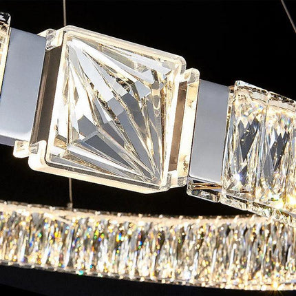 BAMDECOR C3319 Modern Crystal Chandeliers Lighting Fixtures Contemporary Round Chandelier Lighting Fixtures Crystal Pendant Ceiling Lights(Gold-80cm).