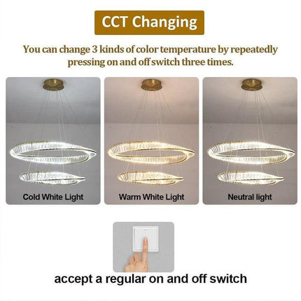 BAMDECOR C3342/4 Modern Crystal Chandeliers Lighting Fixtures Contemporary Wave Chandelier Lighting Fixtures Crystal Pendant Ceiling Lights for Living Room (Gold).