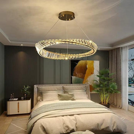 BAMDECOR C3342/1 Modern Crystal Chandeliers Lighting Fixtures Contemporary Wave Chandelier Lighting Fixtures Crystal Pendant Ceiling Lights for Living Room (Gold).