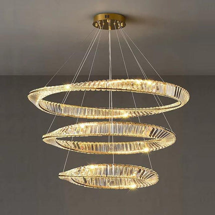 BAMDECOR C3342/3 Modern Crystal Chandeliers Lighting Fixtures Contemporary Wave Chandelier Lighting Fixtures Crystal Pendant Ceiling Lights for Living Room (Gold).