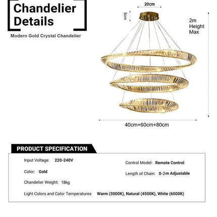 BAMDECOR C3342/3 Modern Crystal Chandeliers Lighting Fixtures Contemporary Wave Chandelier Lighting Fixtures Crystal Pendant Ceiling Lights for Living Room (Gold).